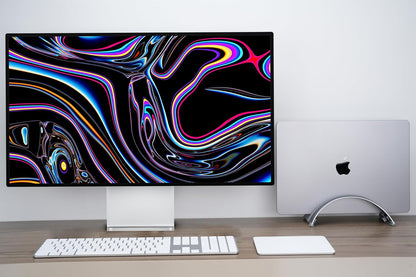 Adjustable Vertical Laptop Stand - 6061 Aluminum, CNC Precision, Anodized Finish, Fits All Laptops Including 17-inch, Ventilated Design, Anti-Slip Silicone Pads, ARC Shaped Stands