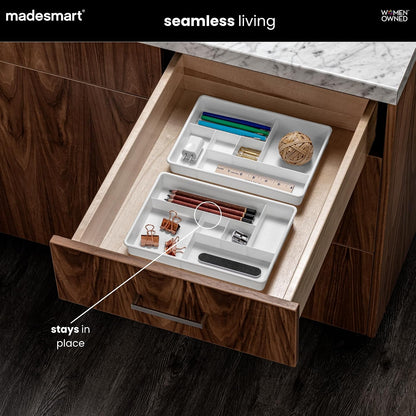 Classic 2 Piece Drawer Organizer, White