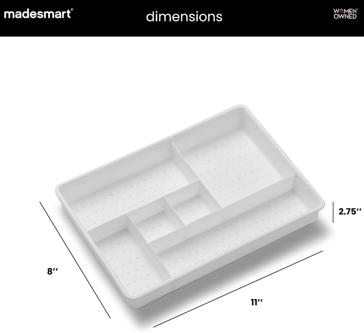 Classic 2 Piece Drawer Organizer, White