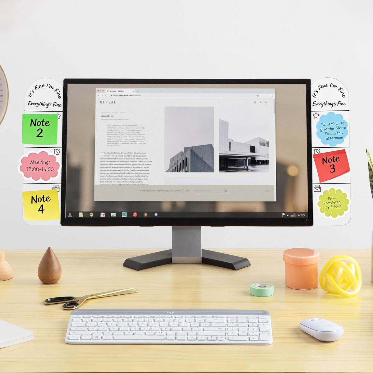 First of All I'm a Delight Funny Office Desk Accessories 2pcs Computer Monitor Memo Board Message Board Supplies for Home Desktop Decor
