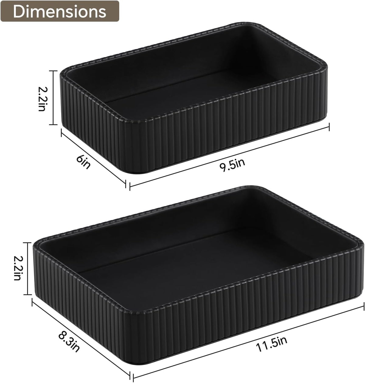 Desk Organizer Tray, PU Leather Nightstand Organizer, Ivory, Small