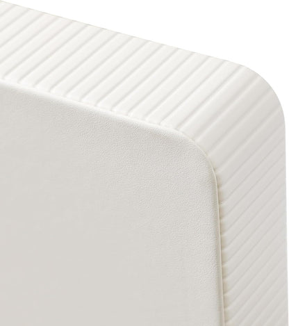 Desk Organizer Tray, PU Leather Nightstand Organizer, Ivory, Small