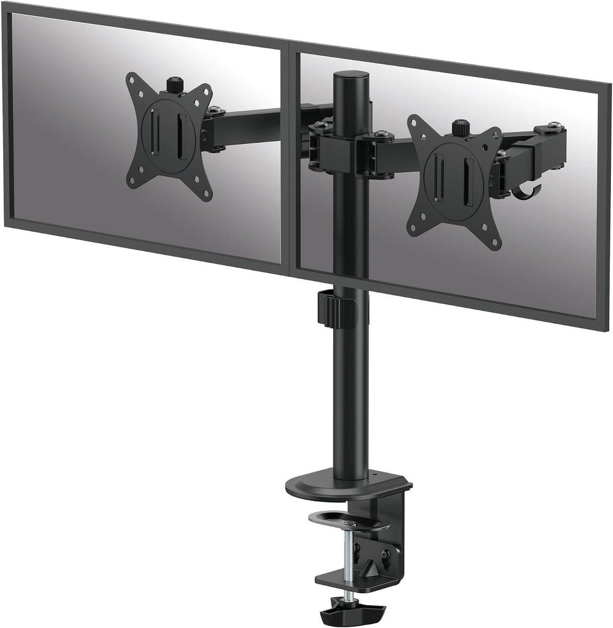 Fellowes Everyday Adjustable Dual Monitor Arm – Holds Two Screens up to 32" (inch) Weighing 19.84 lbs Each, Tilt, Swivel, Rotate, VESA 75/100, Clamp or Grommet Mount, Cable Management