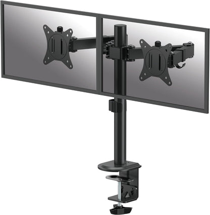 Fellowes Everyday Adjustable Dual Monitor Arm – Holds Two Screens up to 32" (inch) Weighing 19.84 lbs Each, Tilt, Swivel, Rotate, VESA 75/100, Clamp or Grommet Mount, Cable Management