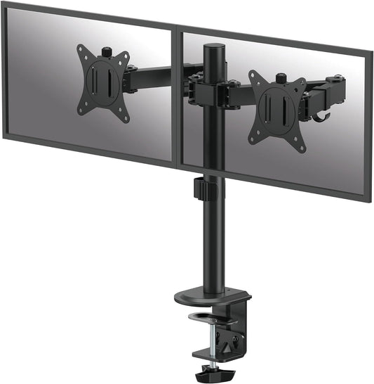 Fellowes Everyday Adjustable Dual Monitor Arm – Holds Two Screens up to 32" (inch) Weighing 19.84 lbs Each, Tilt, Swivel, Rotate, VESA 75/100, Clamp or Grommet Mount, Cable Management