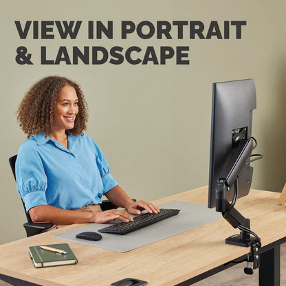 Fellowes Everyday Adjustable Dual Monitor Arm – Holds Two Screens up to 32" (inch) Weighing 19.84 lbs Each, Tilt, Swivel, Rotate, VESA 75/100, Clamp or Grommet Mount, Cable Management