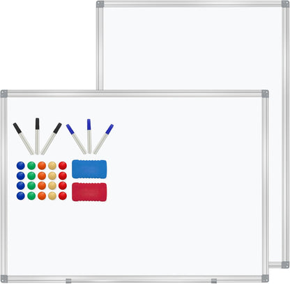 3' x 2' Magnetic Whiteboard Large Dry Erase White Board 36"x24" Aluminum Presentation Whiteboard with Long Pen Tray, 6 Markers, 2 Erasers &12 Magnets