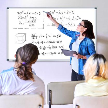 3' x 2' Magnetic Whiteboard Large Dry Erase White Board 36"x24" Aluminum Presentation Whiteboard with Long Pen Tray, 6 Markers, 2 Erasers &12 Magnets