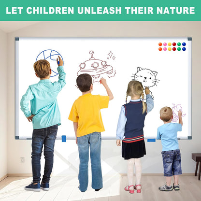3' x 2' Magnetic Whiteboard Large Dry Erase White Board 36"x24" Aluminum Presentation Whiteboard with Long Pen Tray, 6 Markers, 2 Erasers &12 Magnets