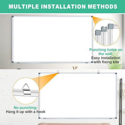 3' x 2' Magnetic Whiteboard Large Dry Erase White Board 36"x24" Aluminum Presentation Whiteboard with Long Pen Tray, 6 Markers, 2 Erasers &12 Magnets