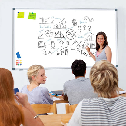 3' x 2' Magnetic Whiteboard Large Dry Erase White Board 36"x24" Aluminum Presentation Whiteboard with Long Pen Tray, 6 Markers, 2 Erasers &12 Magnets