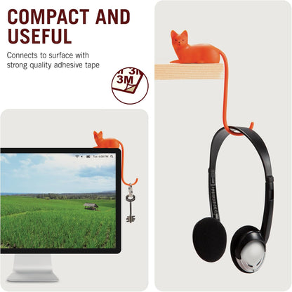 Monkey Business Rusty The Dog Tail Hook for Computer Screen, Desk Headphone Hanger Organizer Decorative Hooks, Adhesive Hook for Hanging Keys Cables Hats and Computer Accessories