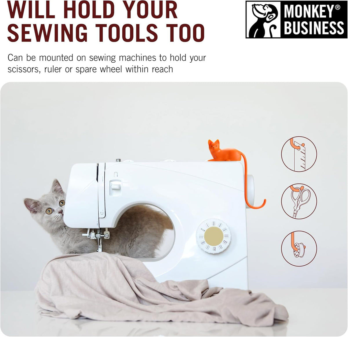 Monkey Business Rusty The Dog Tail Hook for Computer Screen, Desk Headphone Hanger Organizer Decorative Hooks, Adhesive Hook for Hanging Keys Cables Hats and Computer Accessories