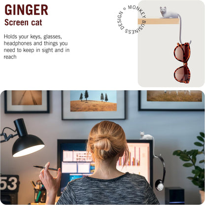 Monkey Business Rusty The Dog Tail Hook for Computer Screen, Desk Headphone Hanger Organizer Decorative Hooks, Adhesive Hook for Hanging Keys Cables Hats and Computer Accessories
