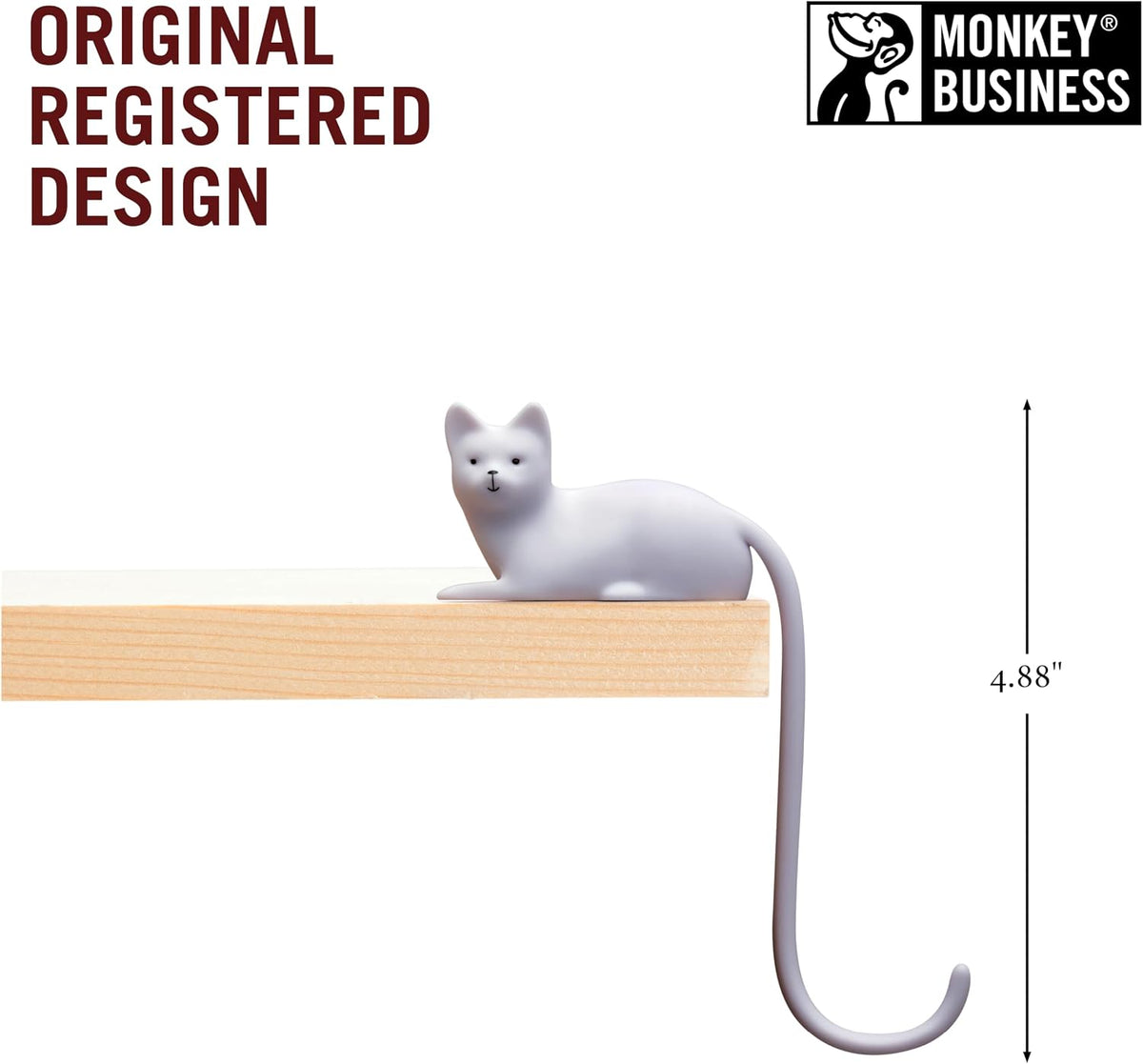 Monkey Business Rusty The Dog Tail Hook for Computer Screen, Desk Headphone Hanger Organizer Decorative Hooks, Adhesive Hook for Hanging Keys Cables Hats and Computer Accessories