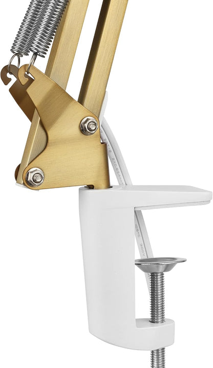 56963 31.5" Multi-Joint Desk Lamp with Metal Clamp, Black, On/Off Rotary Switch on Shade, Partially Adjustable Swing Arm, Home Essentials, Reading Light, Office Décor