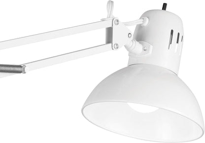 56963 31.5" Multi-Joint Desk Lamp with Metal Clamp, Black, On/Off Rotary Switch on Shade, Partially Adjustable Swing Arm, Home Essentials, Reading Light, Office Décor