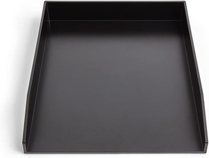 Front-Load Stackable Letter Tray, Plastic, Black, 4/Carton