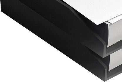 Front-Load Stackable Letter Tray, Plastic, Black, 4/Carton