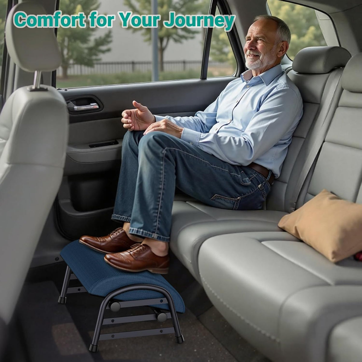 Adjustable Foot Rest for Under Desk at Work, 6 Positions - Black