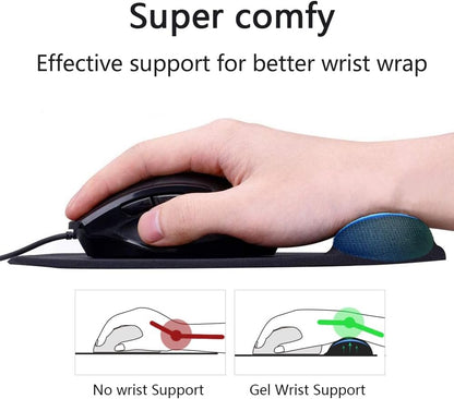 Ergonomic Mouse Pad with Wrist Rest, Gel Wrist Support Mousepad, Pain Relief Laptop Computer Mouse Pad, Non-Slip Mouse Pads for Office & Home (Black, 9.5 x 8.3 in)