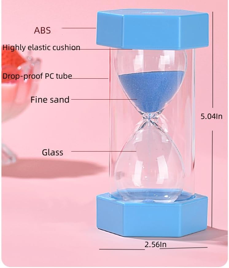 Colorful Sand Timers, Hourglass Sand Timers 5 Minutes Sandglass Timer with Protective Cover for Toothbrush Timer Games Classroom Home Office Cooking(Green+5Min)