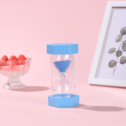 Colorful Sand Timers, Hourglass Sand Timers 5 Minutes Sandglass Timer with Protective Cover for Toothbrush Timer Games Classroom Home Office Cooking(Green+5Min)