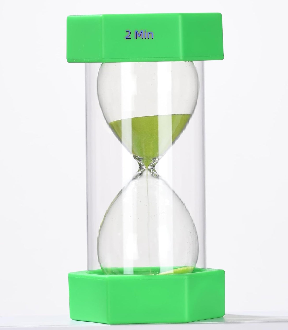 Colorful Sand Timers, Hourglass Sand Timers 5 Minutes Sandglass Timer with Protective Cover for Toothbrush Timer Games Classroom Home Office Cooking(Green+5Min)