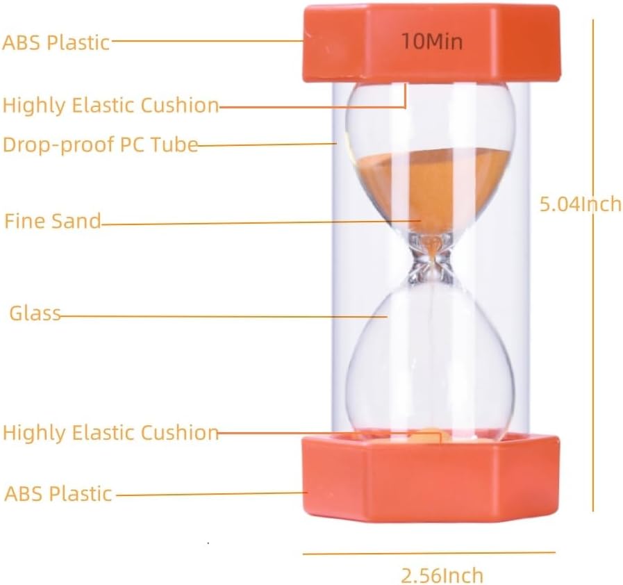 Colorful Sand Timers, Hourglass Sand Timers 5 Minutes Sandglass Timer with Protective Cover for Toothbrush Timer Games Classroom Home Office Cooking(Green+5Min)