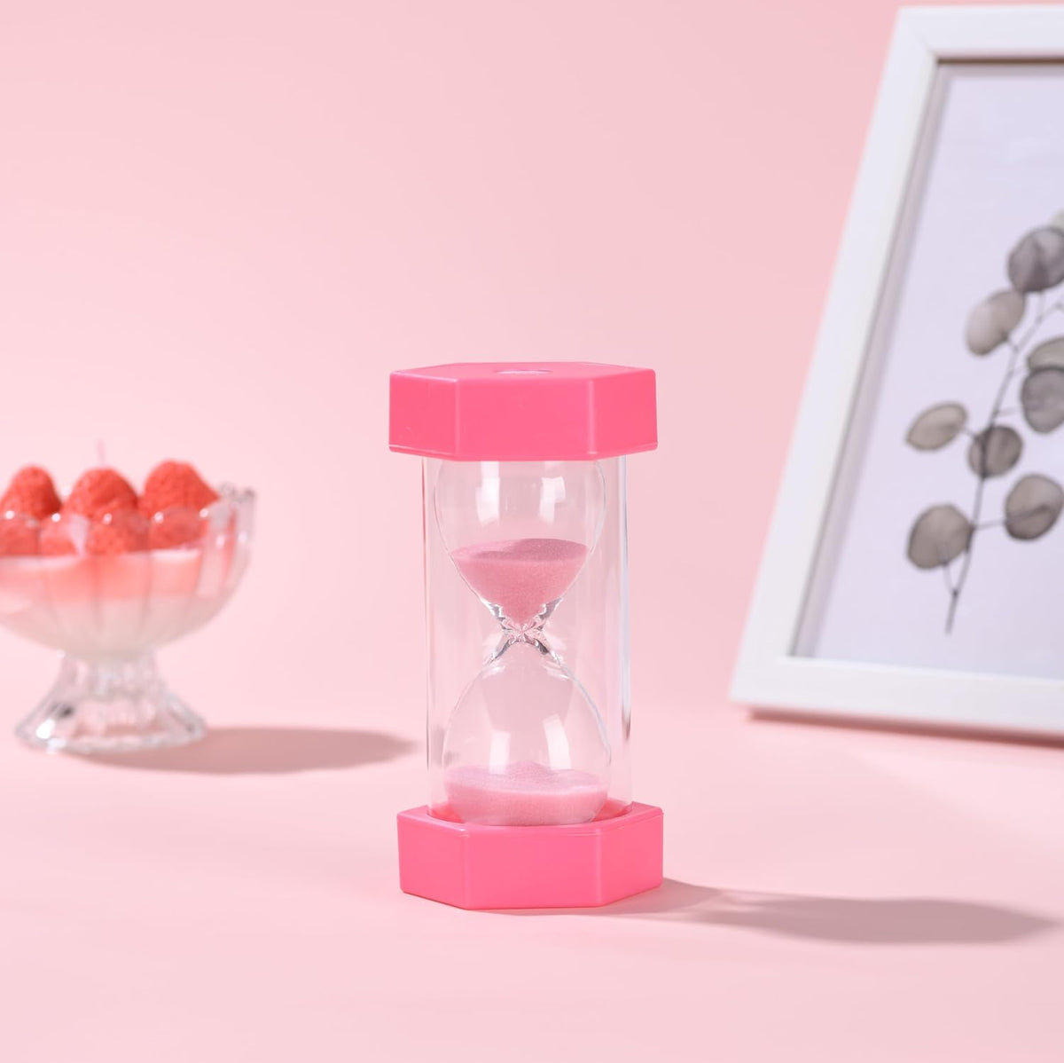 Colorful Sand Timers, Hourglass Sand Timers 5 Minutes Sandglass Timer with Protective Cover for Toothbrush Timer Games Classroom Home Office Cooking(Green+5Min)
