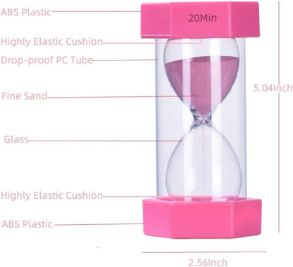 Colorful Sand Timers, Hourglass Sand Timers 5 Minutes Sandglass Timer with Protective Cover for Toothbrush Timer Games Classroom Home Office Cooking(Green+5Min)