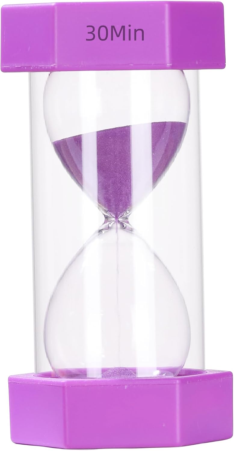 Colorful Sand Timers, Hourglass Sand Timers 5 Minutes Sandglass Timer with Protective Cover for Toothbrush Timer Games Classroom Home Office Cooking(Green+5Min)
