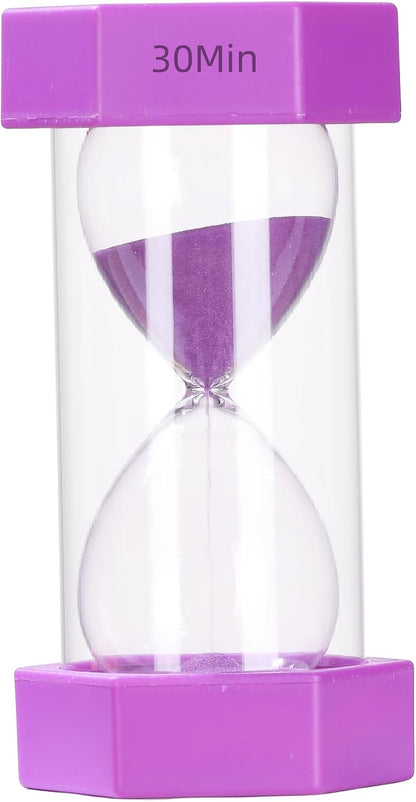Colorful Sand Timers, Hourglass Sand Timers 5 Minutes Sandglass Timer with Protective Cover for Toothbrush Timer Games Classroom Home Office Cooking(Green+5Min)