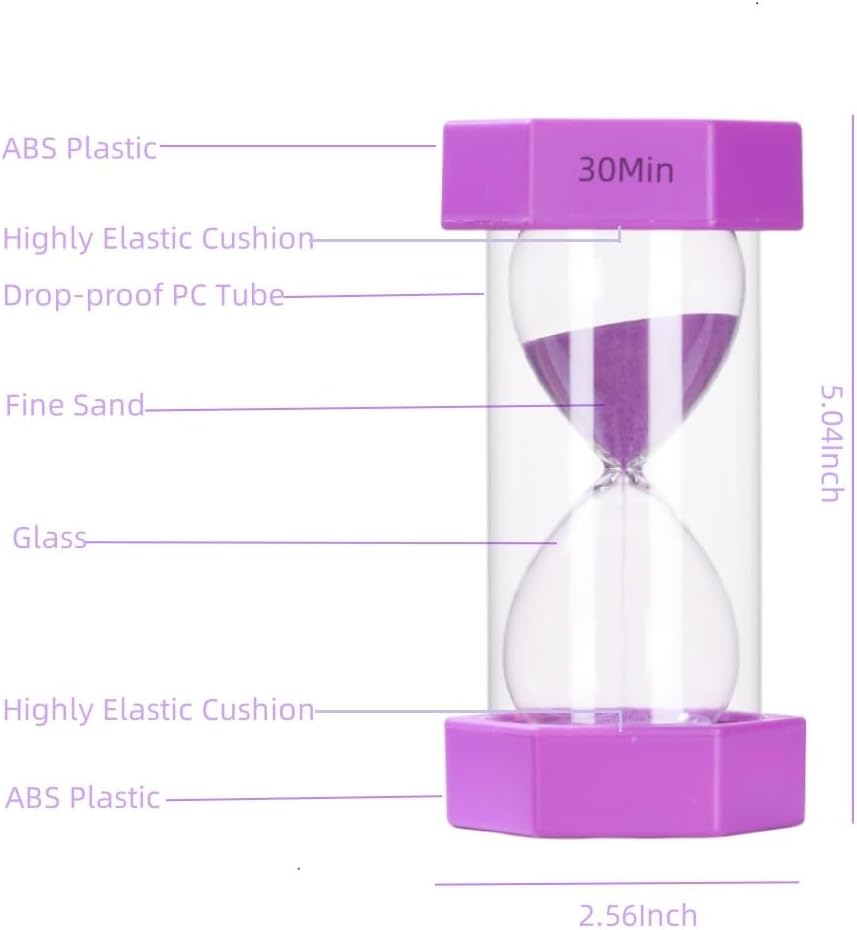 Colorful Sand Timers, Hourglass Sand Timers 5 Minutes Sandglass Timer with Protective Cover for Toothbrush Timer Games Classroom Home Office Cooking(Green+5Min)