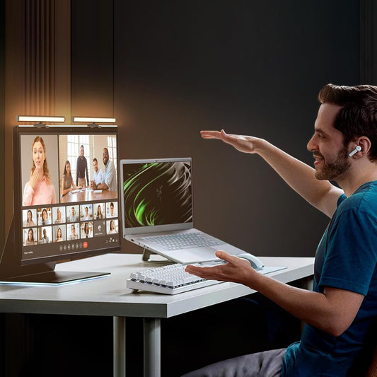 Video Conference Lighting, Monitor Light Bar, Eye-Caring Computer Light, Screen Light Bar,Webcam Streaming Lights, Zoom Lighting for Computer, Replaces Ring Light for Zoom Meetings