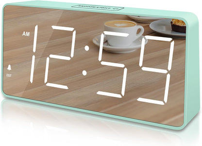 Digital Alarm Clock for Bedroom Bedside, Large Display, USB Charger