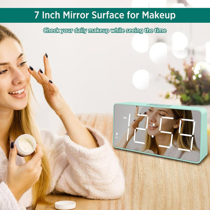 Digital Alarm Clock for Bedroom Bedside, Large Display, USB Charger