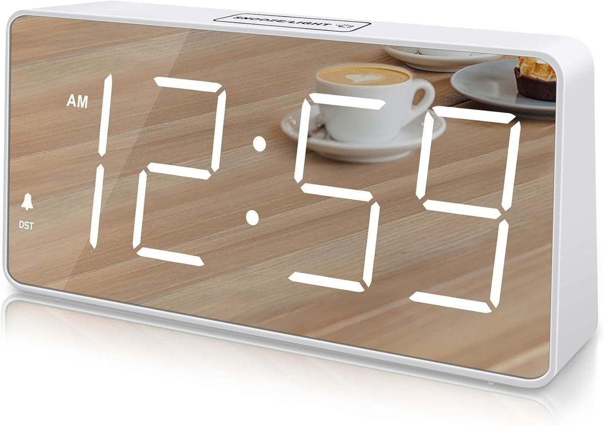 Digital Alarm Clock for Bedroom Bedside, Large Display, USB Charger