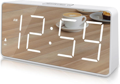 Digital Alarm Clock for Bedroom Bedside, Large Display, USB Charger