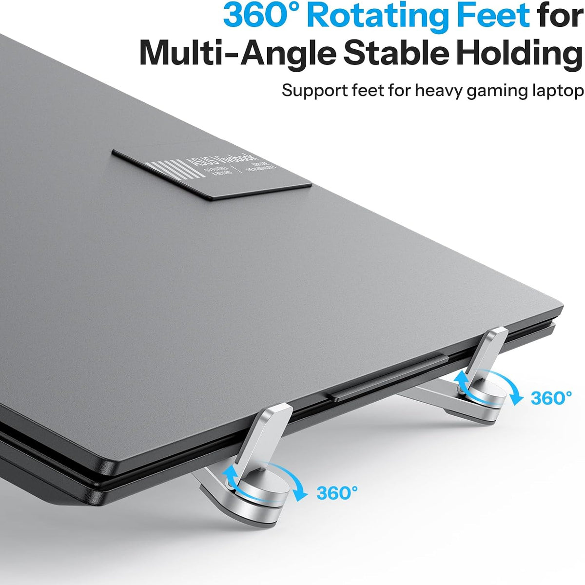 Foldable & Portable Laptop Stand for Desk, 6-Level Adjustable Riser