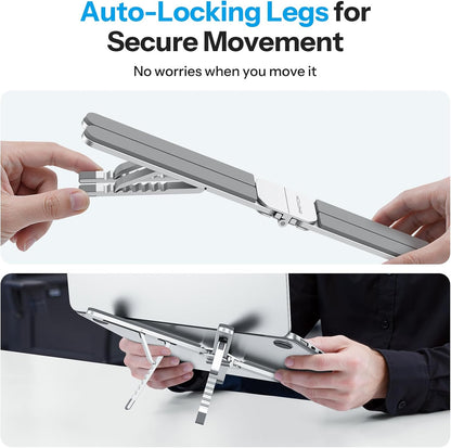 Foldable & Portable Laptop Stand for Desk, 6-Level Adjustable Riser