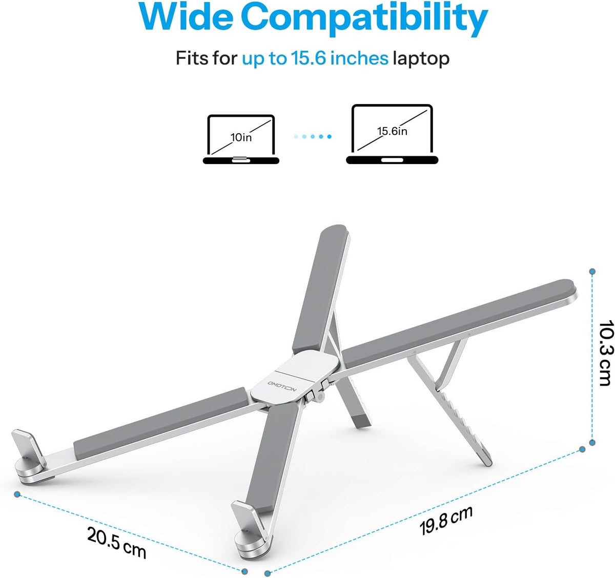 Foldable & Portable Laptop Stand for Desk, 6-Level Adjustable Riser