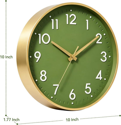 Small 8 Inch Modern Wall Clock Battery Operated Silent Non Ticking Analog