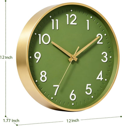 Small 8 Inch Modern Wall Clock Battery Operated Silent Non Ticking Analog