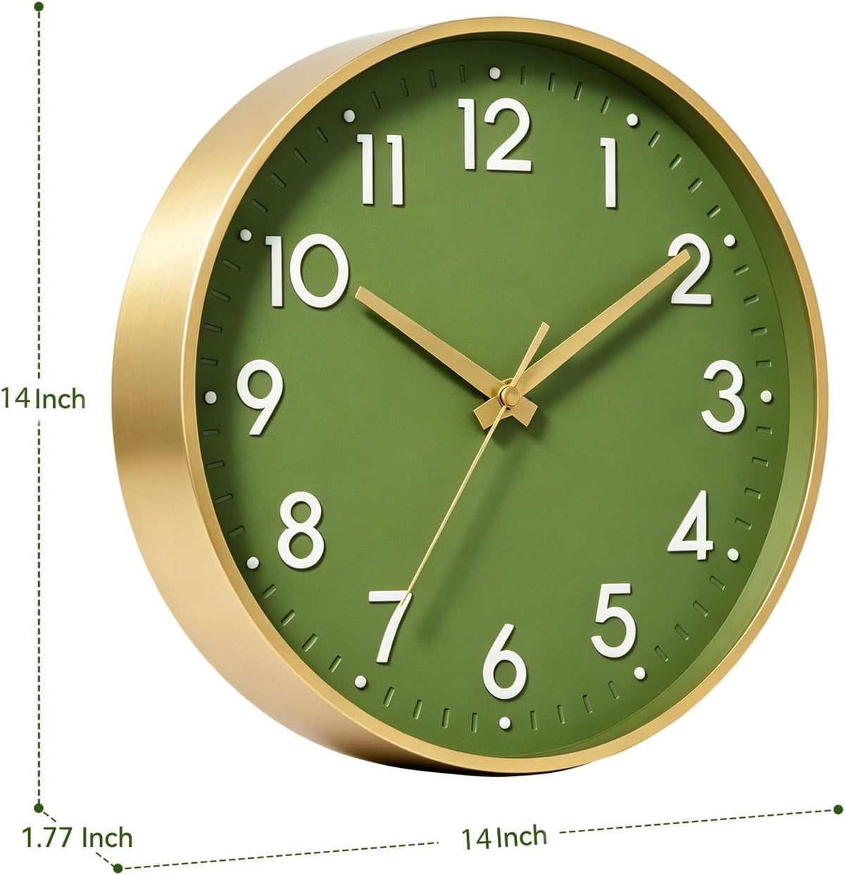 Small 8 Inch Modern Wall Clock Battery Operated Silent Non Ticking Analog