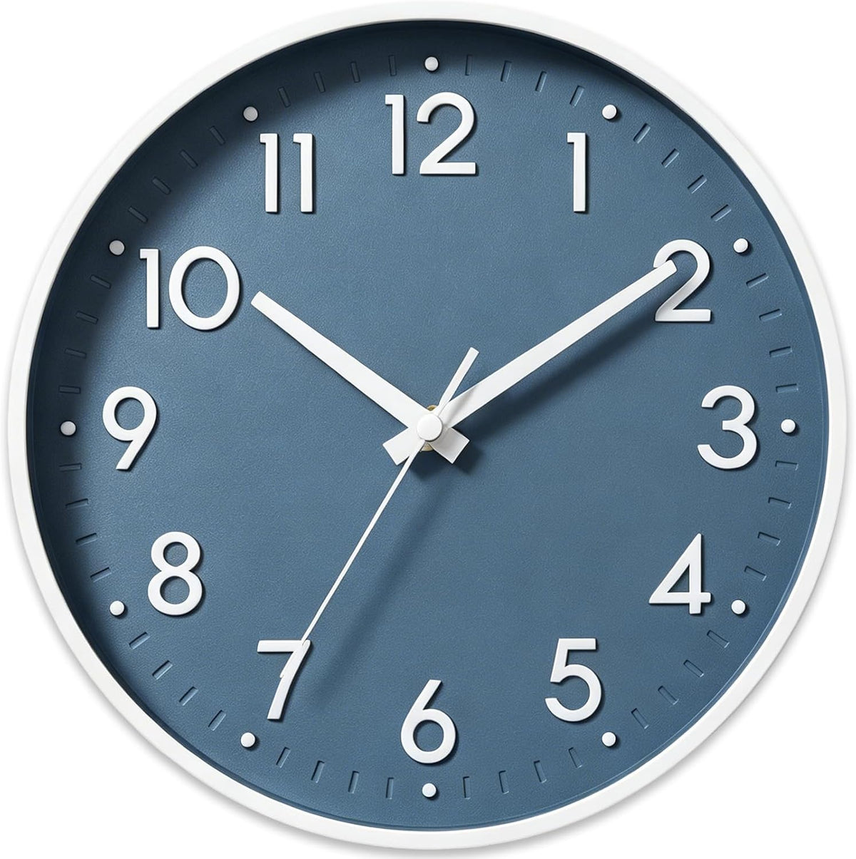 Small 8 Inch Modern Wall Clock Battery Operated Silent Non Ticking Analog