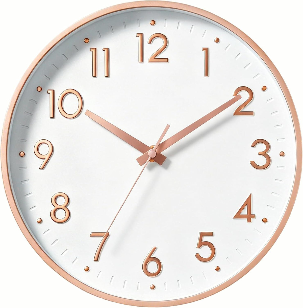 Small 8 Inch Modern Wall Clock Battery Operated Silent Non Ticking Analog