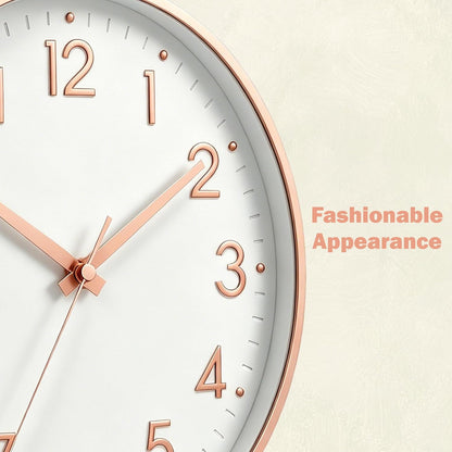 Small 8 Inch Modern Wall Clock Battery Operated Silent Non Ticking Analog