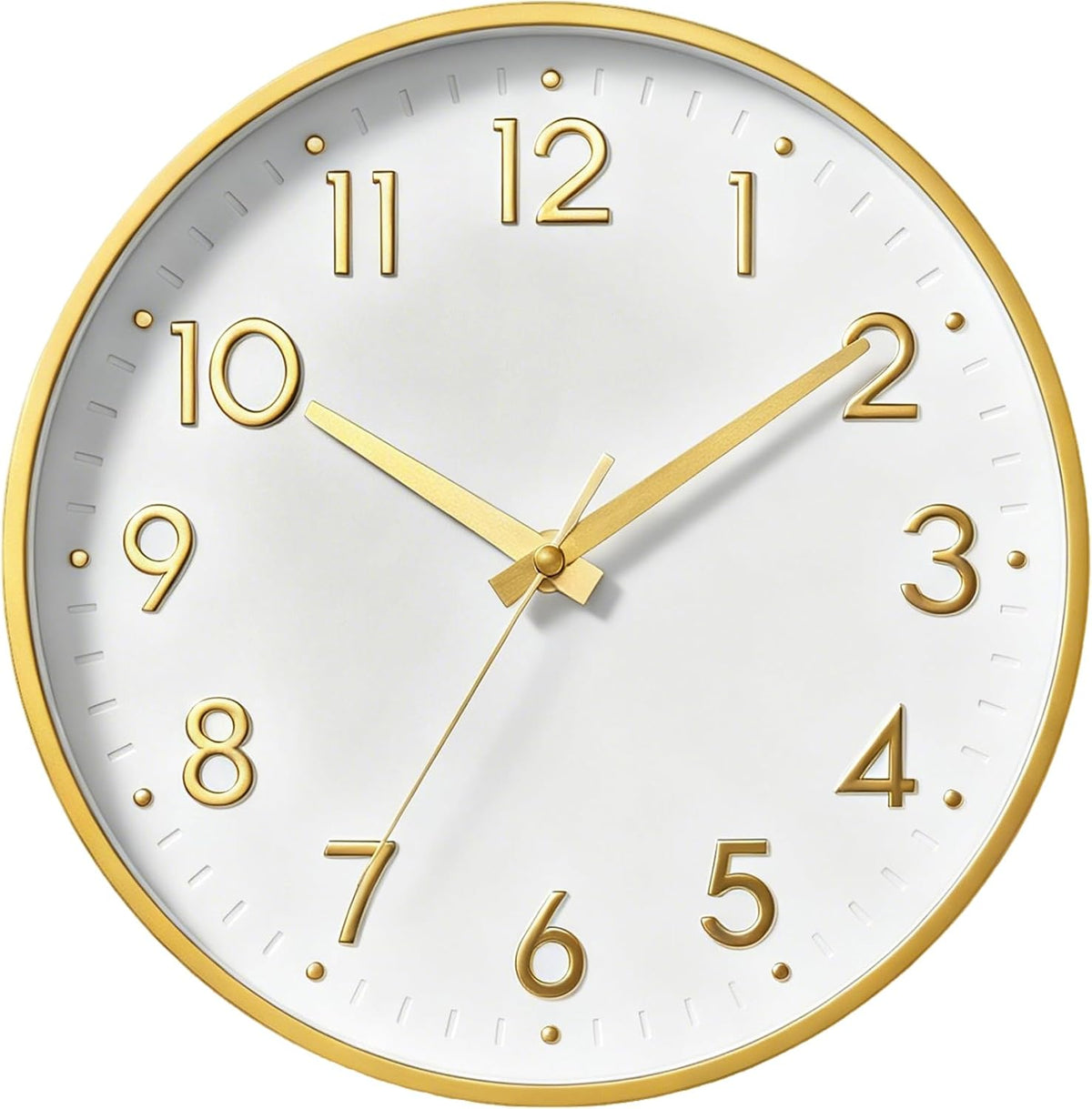 Small 8 Inch Modern Wall Clock Battery Operated Silent Non Ticking Analog