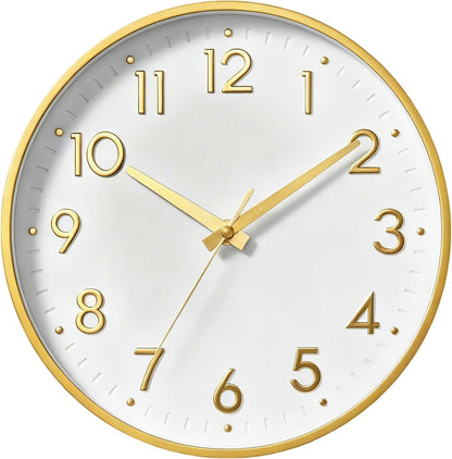 Small 8 Inch Modern Wall Clock Battery Operated Silent Non Ticking Analog